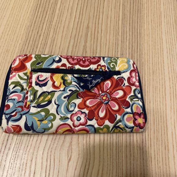 Women's Vera Bradley Credit Card Holder Wallet Floral Print Multicolor 8x4.5 - Picture 4 of 6
